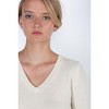 JENNIE LIU Women's 100% Pure Cashmere Long Sleeve Pullover V Neck Sweater - 2 of 4