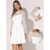 INSPIRE CHIC Women's Mesh See-Through Heart Sheer Sleeve Skater Party Dress - 2 of 4