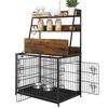 Tall Dog Crate Furniture - Modern Wooden Kennel with 3 Storage Shelves, Modular Design, Adjustable Feeder & Space-Saving Pet Home - 3 of 4