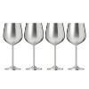 Cambridge Silversmiths Set of 4 18oz Stainless Steel Wine Glasses Silver Finish: Dishwasher-Safe Drinkware for All Ages - 2 of 3
