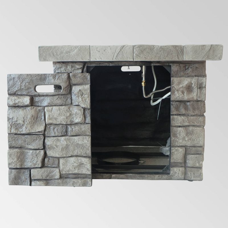 Angeles Outdoor Square Fire Pit - Gray - Christopher Knight Home, 6 of 8