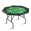 Octagon Poker Table with Collapsible Legs, Texas Holdem Blackjack Poker Table with Stainless Steel Cup Holder, Leisure Gaming Table 8 Players - 2 of 4