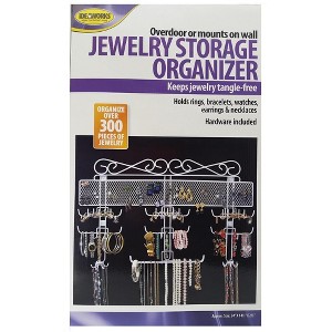 Jobar Organizing Jewelry Valet, White Coated Wire 24" x 14.5" x 2.5" - 1 of 3