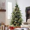 LuxenHome 6Ft Pre-Lit Green Full Artificial Christmas Tree with Red Berries and Metal Stand - 2 of 4