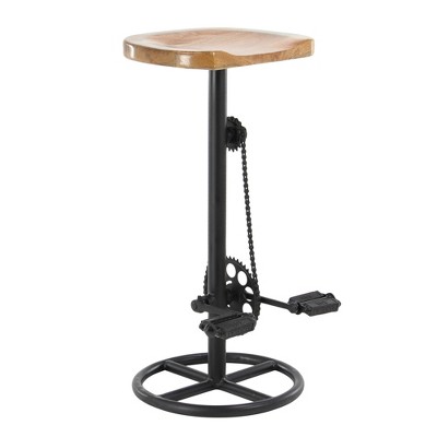 Olivia & May Industrial Metal Bar Height Stool Brown: Kitchen Seating ...