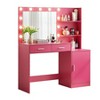 NicBex Makeup Vanity Desk with Mirror Dressing Table with Partitions with Cabinet Doors, 3 Level Dresser, 2 Large Drawer for Bedroom - 3 of 4