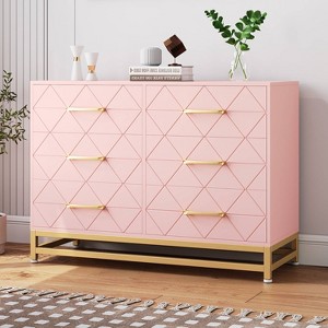 Zstar 6 Drawers Storage Dresser for Bedroom, Living Room, Hallway - 1 of 4