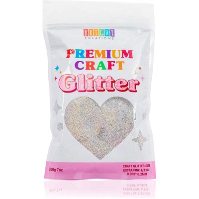 Bright Creations Silver Powder Glitter for Resin, Nail Art, Slime, Art and Crafts Supplies (7 oz)