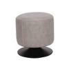 Chintaly,Round Vintage Upholstered Ottoman - 2 of 4