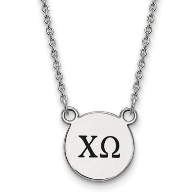 Black Bow Jewelry Sterling Silver Chi Omega Greek Life Necklace 18 Inch
