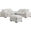 TiramisuBest Dark Gray Linen Blend Sectional Sofa with 2 Ottomans, Modular 3-Piece Sofa Set for Living Room, Lounge, or Family Room - 2 of 4