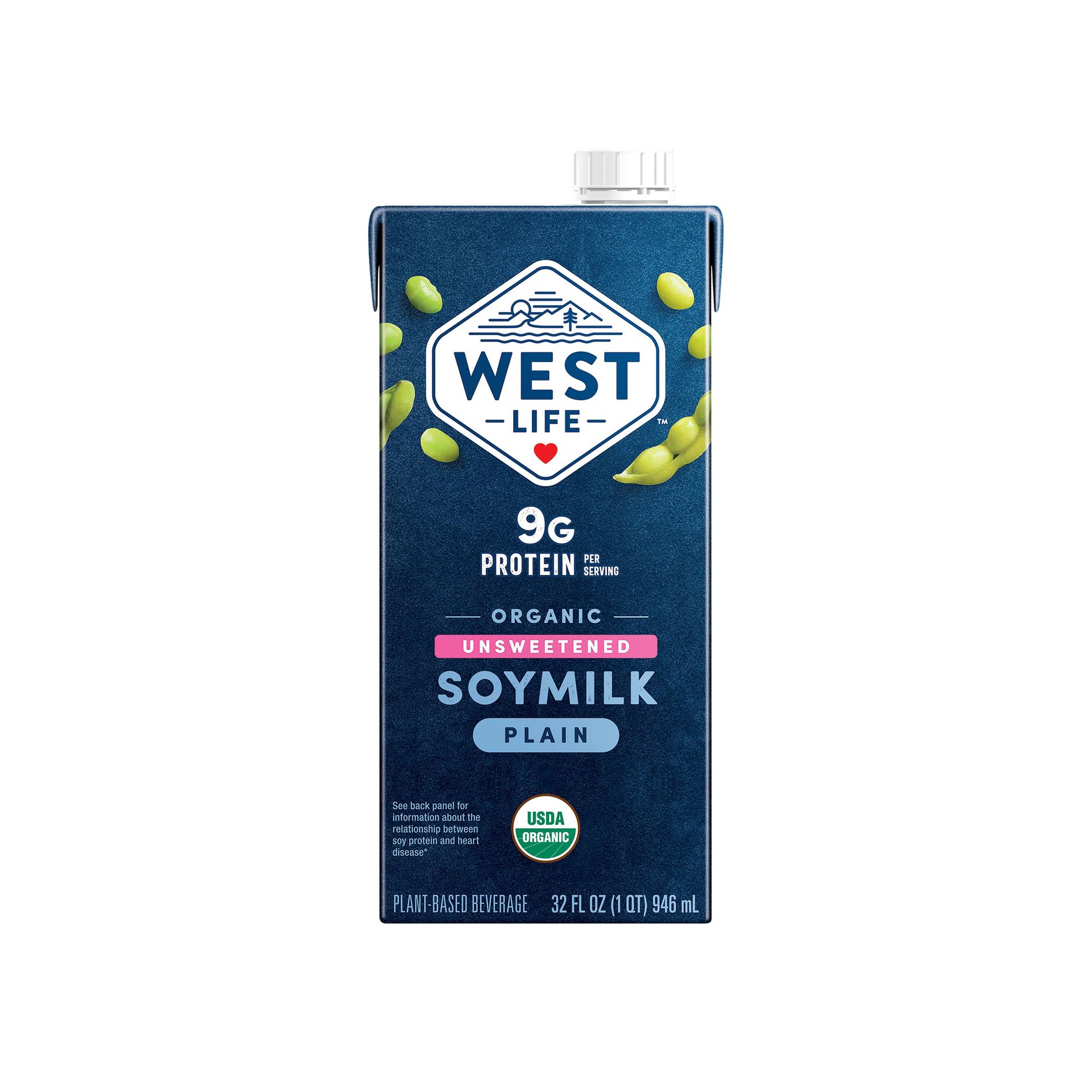 West Life Organic Unsweetened Plain Shelf Stable Soy Milk - 32 fl oz