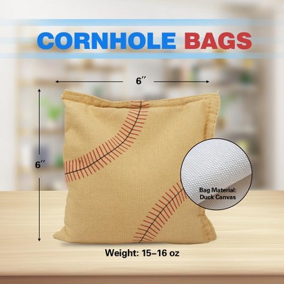 Baseball Pattern Weather Resistant Cornhole Bean Bags Set