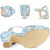 Perphy Women's Floral Platform Slingback Chunky High Heels Sandals - 3 of 4