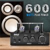 Pyle PVTA20 600W Bluetooth Tube Amplifier - Stereo Receiver, 2 Tubes, AUX/MP3/Mic Inputs, Copper Output - Desktop Audio Power Amp, 600W - 3 of 4