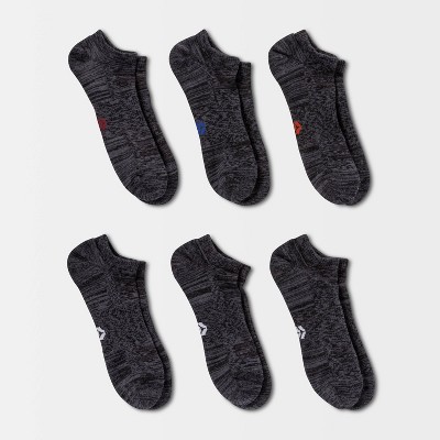 Men's Random Feed No Show Socks 6pk - All in Motion™ Black 6-12
