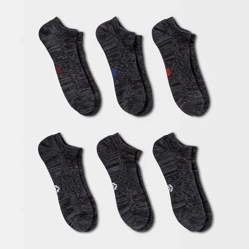 Men's Random Feed No Show Socks 6pk - All In Motion™ Black 6-12