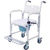 Dexmalle 4 in 1 Bedside Commode Chair with Wheels,Tissue Holder,Crutch Holder,White - 2 of 4