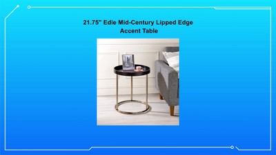 Edie 22" Round White Metal and Wood Accent Table