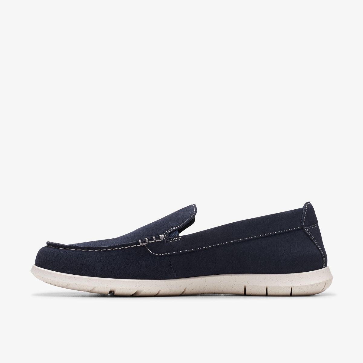Clarks Mens Flexway Step Navy Suede Shoes - thumbnail 2