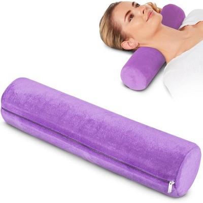 Allsett Health Cervical Roll Cylinder Bolster Pillow, Memory Foam Washable Cover, Ergonomically Designed Spine and Neck Support During Sleep