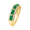 Ross-Simons 0.80 ct. t.w. Emerald and .41 ct. t.w. Diamond Ring in 14kt Yellow Gold - 3 of 4