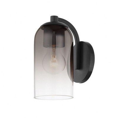 Troy Lighting Maverick 1 - Light Vanity in  Soft Black Clear Ombre Smoke Plate Shade