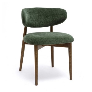 Zinea Performance Textured Velvet Dining Chair Forest Green - 1 of 4
