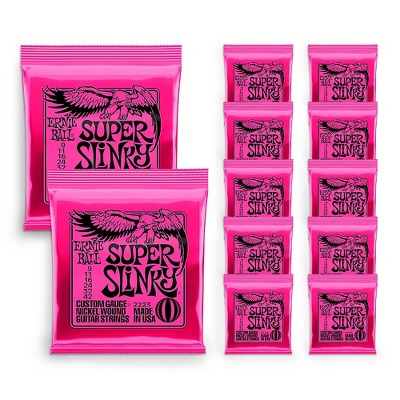 Ernie Ball 2223 Nickel Super Slinky Guitar Strings - Buy 10, Get 2 Free