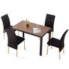 Okak Modern Nordic Velvet Dining Chairs Set of 4, Kitchen Side Chairs with Gold Metal Legs & High Back Cushion for Dining Room - 3 of 4