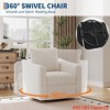 Swivel Accent Chair for Living Room, 360° Rotating Modern Linen Upholstered Armchair - Comfy Ergonomic Backrest Single Sofa for Reading, Bedroom - 3 of 4