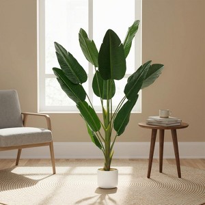 3.6FT Artificial Monstera Tree with Natural Wood Trunk & Large Leaves - Realistic Potted Indoor Outdoor Plant for Home Decor, Perfect As a Gift 120CM - 1 of 4