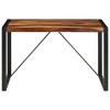 vidaXL Dining Table Brown and black Solid Sheesham wood 47.2 in Durable - 2 of 4