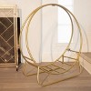 Barton 30" Round Steel Firewood Racks Holder Log Rack Hoop Fireplace Wood Storage Holder, Gold - 3 of 4