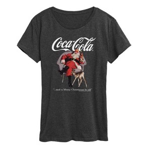 Women's - Coca-Cola - Sitting Santa Short Sleeve Graphic T-Shirt - 1 of 4