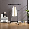 Portable Single-Rod Height Adjustable Clothes Rack with Extendable Bar and Wheels, Rolling Garment, Single Rod Wardrobe Rack, for Clothes,Bags - 2 of 4