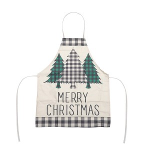 Unique Bargains Christmas Aprons Linen Black Red Green White Brown 21.65"x26.77" 1 Pcs - 1 of 4