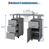 Manicure Table Nail Desk for Nail Tech, Nail Table Station with Dust Collector, Beauty Salon Workstation with Locking Castors & Wrist Cushion - 2 of 4