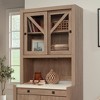Sauder Dixon City Library Hutch Top Brushed Oak: Safety-Tempered Glass, Adjustable Shelf - 2 of 4