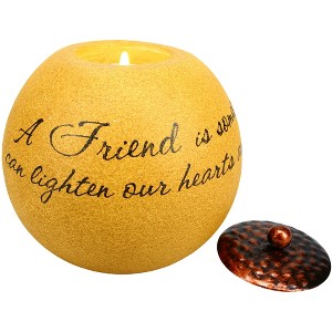 Pavilion Gift Company - Friend 4.5" Round Candle Holder - 1 of 4