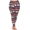 Women's Plus Size Printed Leggings - One Size Fits Most Plus - White Mark - 3 of 3