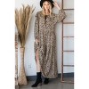 Slickblue Women's Bohemian Maxi Dress with Tiered Skirt, Drawstring Detail, Flowy Fit, Black/Dark Mocha, Size S-L - 3 of 4