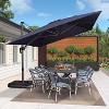 PURPLE LEAF 10' X 13' Patio Umbrella Outdoor Cantilever Rectangle Umbrella Aluminum Umbrella with 360-degree Rotation for Garden Pool Patio - 2 of 4