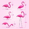 Joyfy 10 Pack Small Yard Flamingo Decor Set, Mini Pink Flamingo Yard Decorations for Sidewalks, Outdoor Garden, Luau Party Gift, Tropical Party Decor - 3 of 4