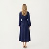 Anna-Kaci Women's Long Sleeve Embroidered Midi Dress with Smocked Waist and V-Neckline - 3 of 4