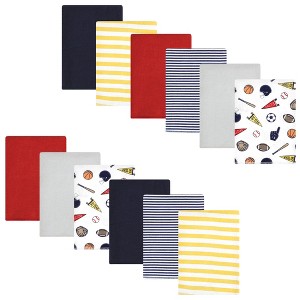 Luvable Friends Hudson Baby Flannel Burp Cloths 12pk Set - 1 of 2