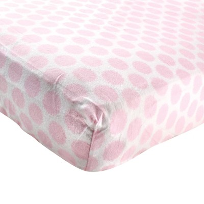 Luvable Friends Baby Girl Fitted Crib Sheet, Pink Dot, One Size