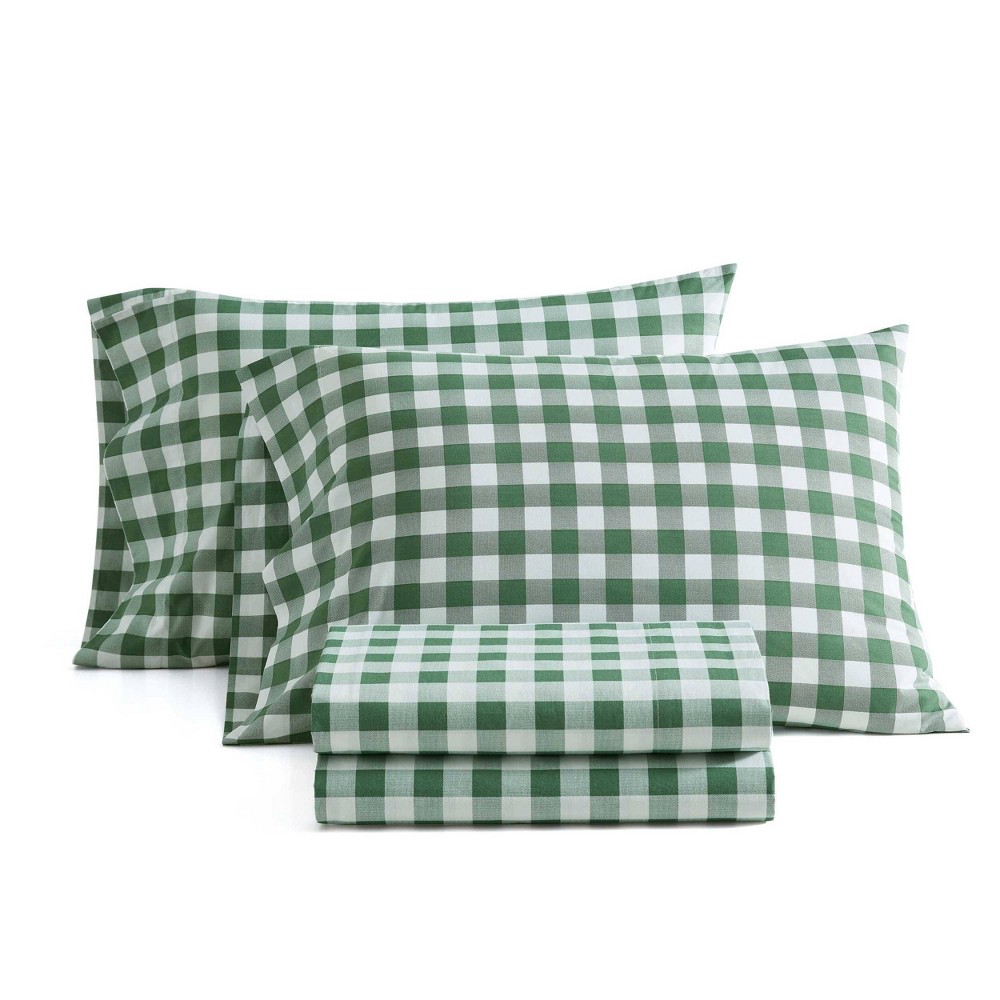Martha Stewart Twin Madison Gingham Twin Sheet Set Green