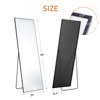 GlasFlength Full Length Mirrors Floor Standing Mirror, Wall Mirror with Stand Aluminum Alloy Thin Frame, Square Black 64"*13.7"*21" - 2 of 4