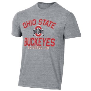 NCAA Ohio State Buckeyes Men's Gray Tri-Blend T-Shirt - 1 of 3